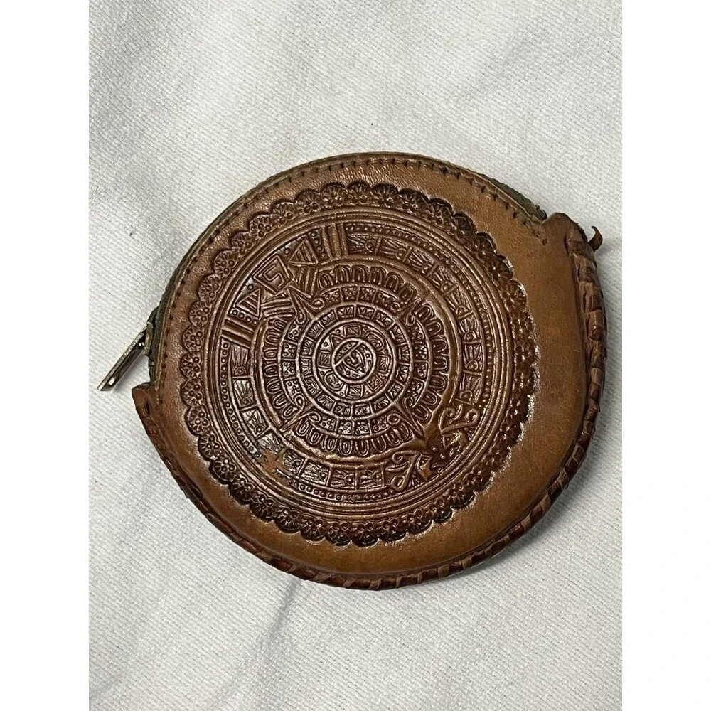 Vintage Westclox Pocket Watch Made USA w/ Tooled Leather Mexico Case Untested